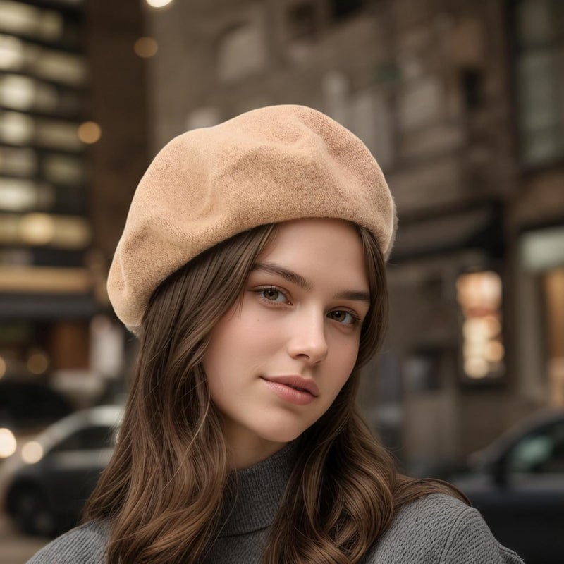 AURORAAEGIS French Beret Hats for Women - Classic Wool Beret Hats Soft Knit Winter Cloche for Daily Outfits - Image 4